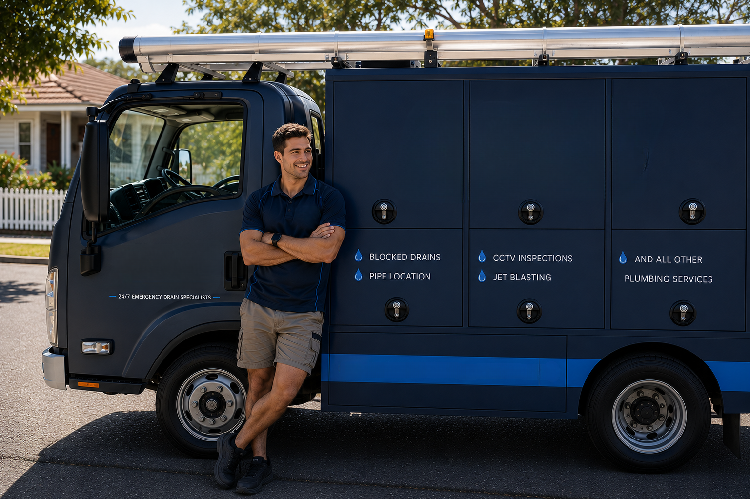 Plumber with Carlton Blocked Drains van