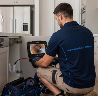 Clearing a blocked sink at a Carlton property